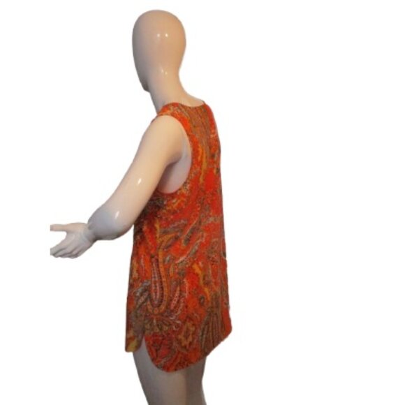 🧡 LAUREN Ralph Lauren Sleeveless Paisley Blouse 💃 - Picture 4 of 6